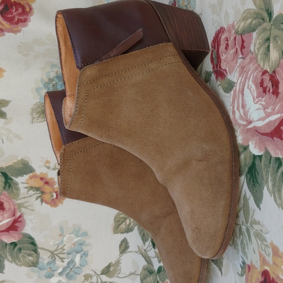 Madewell Low Chelsea Brown Leather and Tan Suede Ankle Boots Women's size 8.5 - Picture 15 of 17